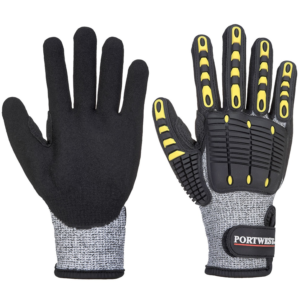 Guante resistente a cortes antiimpacto Gris negro